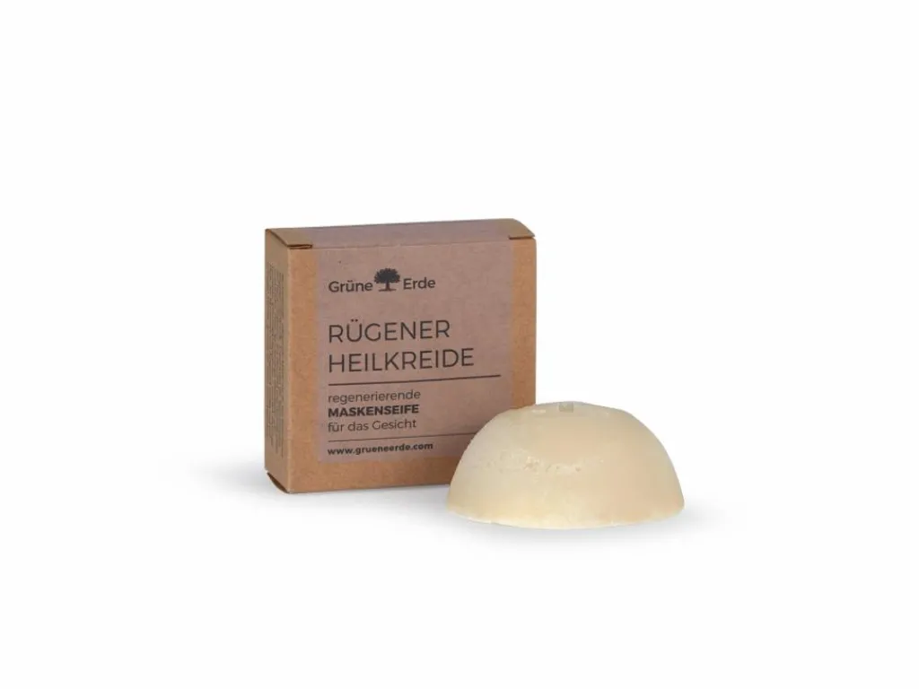 Grüne Erde Körperpflege|Feste Kosmetik & Alles Mit Kunststofffreier Verpackung^RÜGENER HEILKREIDE regenerierende Maskenseife für das Gesicht 80 g