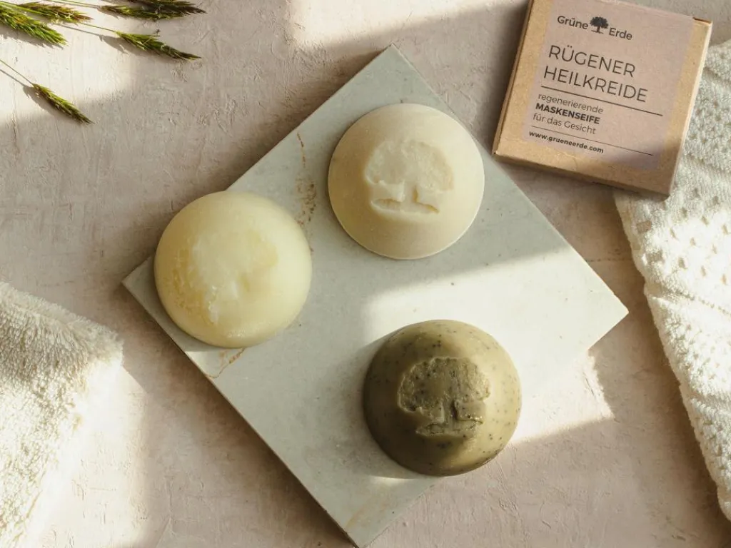 Grüne Erde Körperpflege|Feste Kosmetik & Alles Mit Kunststofffreier Verpackung^RÜGENER HEILKREIDE regenerierende Maskenseife für das Gesicht 80 g