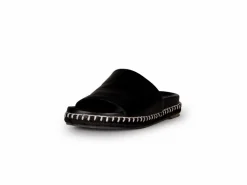 Grüne Erde Schuhe^Riemchensandale aus Bio Leder, 01 schwarz, 38