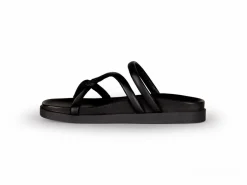 Grüne Erde Schuhe^Riemchensandale aus Bio Leder, 01 schwarz, 38