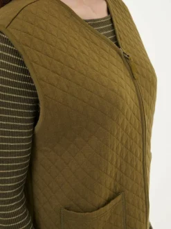 Grüne Erde Jacken & Mäntel|Yoga & Loungewear^Ärmellose Jacke aus Bio-Baumwolle, 52 cactus, S, GOTS