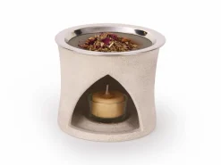 Grüne Erde Räuchern & Räucherstäbchen^Räucherstövchen aus Feinsteinzeug, unglasiert, H 10 cm, ø 11,5 cm