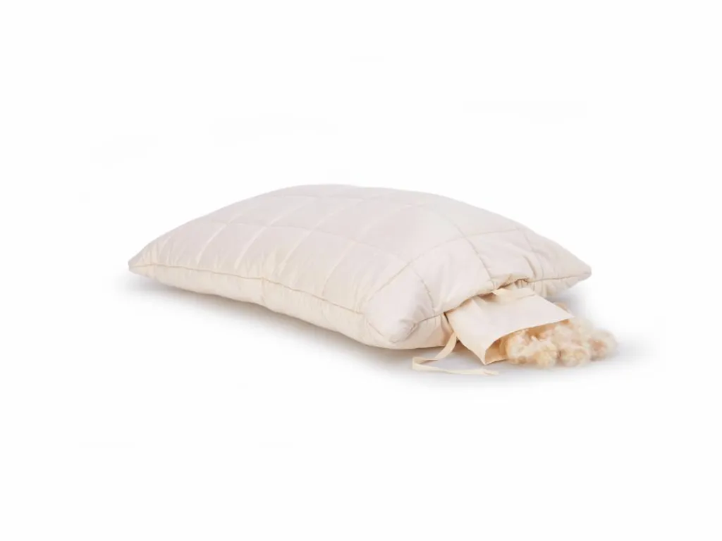 Grüne Erde Kopfkissen^Schlafkissen Eri-Seide/Schurwolle/Kapok, niedrig, 40 x 60 cm