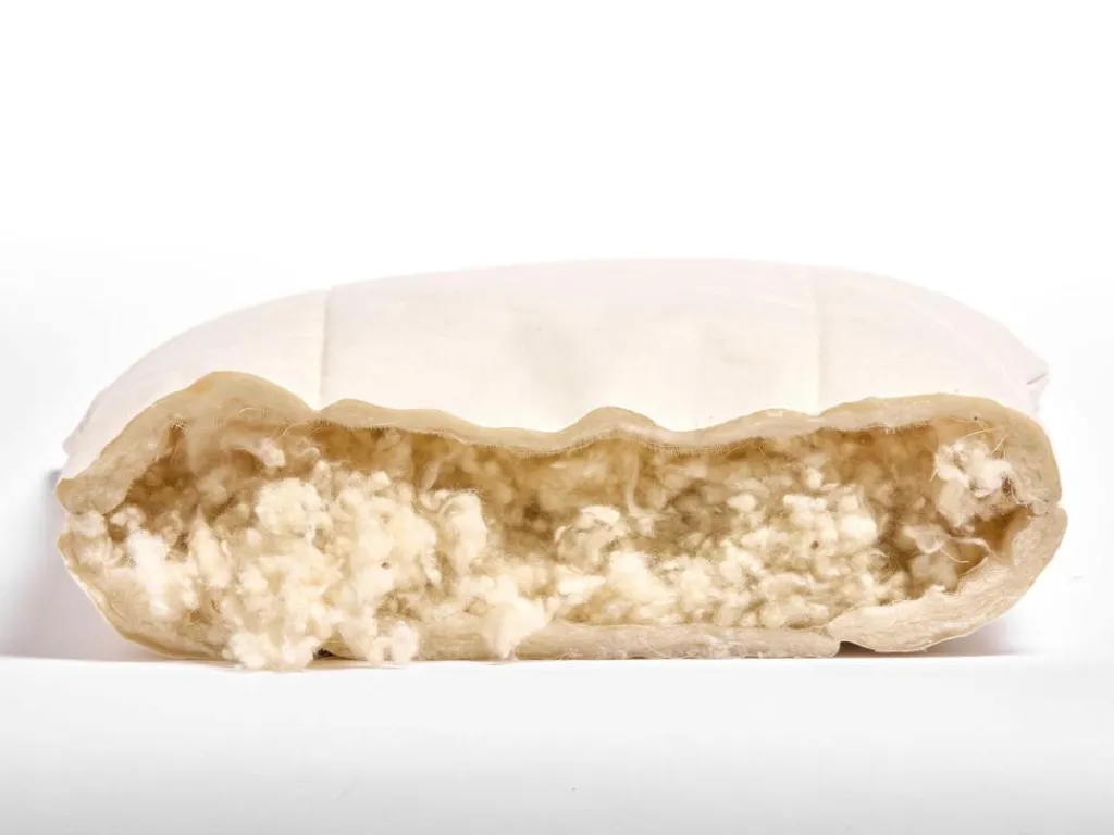 Grüne Erde Kopfkissen^Schlafkissen Eri-Seide/Schurwolle/Kapok, niedrig, 40 x 60 cm