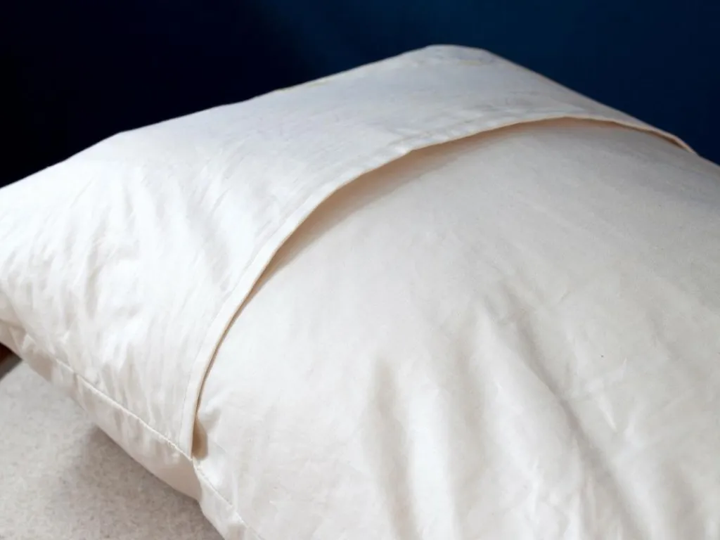 Grüne Erde Kopfkissen^Schlafkissen mit feiner Schafschurwolle, 40 x 60 cm, GOTS, NATURTEXTIL BEST