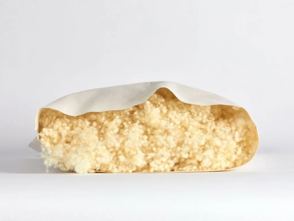 Grüne Erde Kopfkissen^Schlafkissen mit feiner Schafschurwolle, 40 x 60 cm, GOTS, NATURTEXTIL BEST