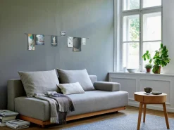 Grüne Erde Schlafsofas^Schlafsofa Nebo B200 x T108 x H72, Sitzhöhe 42cm/Sitztiefe 85cm, inkl. 2 Kissen (80 x 55cm), Wollstoff Tano Natur (79),