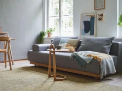 Grüne Erde Schlafsofas^Schlafsofa Nebo B200 x T108 x H72, Sitzhöhe 42cm/Sitztiefe 85cm, inkl. 2 Kissen (80 x 55cm), Wollstoff Tano Natur (79),