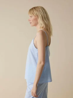 Grüne Erde Nachtwäsche^Schlaftop aus Bio-Baumwolle, 93 himmelblau, S, GOTS