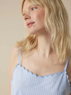 Grüne Erde Nachtwäsche^Schlaftop aus Bio-Baumwolle, 93 himmelblau, S, GOTS