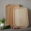 Grüne Erde Küchenaccessoires^Schneidebrett aus Buchenholz, 35 x 25 x 1,9 cm, geölt
