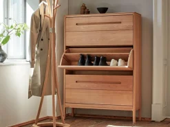 Grüne Erde Garderobe^Schuhschrank Tenso, 3 Klappen,