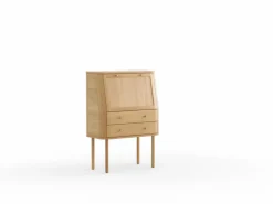 Grüne Erde Büro^Sekretär Tonda inkl. 2 Stk. Innenladen 22x22x6,6 cm u. Pinwand aus Filz, B 80xT42,3xH 114 cm,