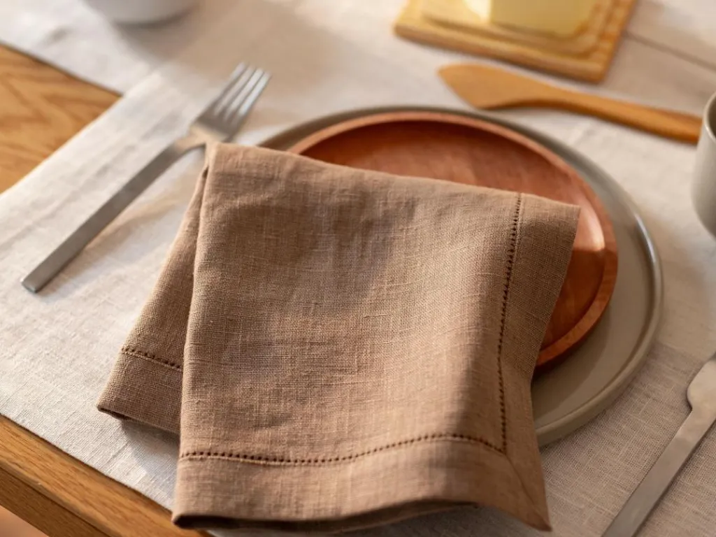 Grüne Erde Küchentextilien|Küchentextilien^Serviette ARIANA mit Ajour, , 40 x 40 cm, 60% Baumwolle/40% Leinen, GOTS