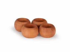 Grüne Erde Küchenaccessoires^Serviettenringe 4 Stk. aus Erle geölt, H 2,7 cm ø 4,5 cm