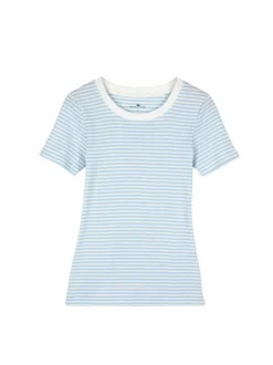 Grüne Erde Essentials|Shirts^Shirt aus Bio-Baumwolle, 52 himmelblau/weiss, 38, GOTS