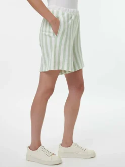 Grüne Erde Hosen, Jeans & Röcke|Yoga & Loungewear^Short aus Bio Baumwolle, 51 pastellgrün/weiss ringel, S, GOTS