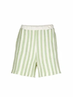 Grüne Erde Hosen, Jeans & Röcke|Yoga & Loungewear^Short aus Bio Baumwolle, 51 pastellgrün/weiss ringel, S, GOTS
