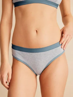 Grüne Erde Unterwäsche^Slip mit Kontrastbund, 100 % Bio Baumwolle, 04 grau melange, XS