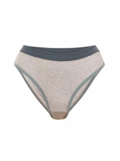 Grüne Erde Unterwäsche^Slip mit Kontrastbund, 100 % Bio Baumwolle, 04 grau melange, XS