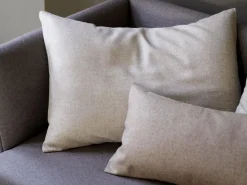 Grüne Erde Sofakissen|Sofakissen^Sofakissen-Überzug, , Wollstoff Tano Natur (79), mit verdeckter Knopfleiste