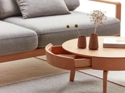 Grüne Erde Couchtische^Sofatisch Mitsu, Ø 80 cm, mit einer Schublade,