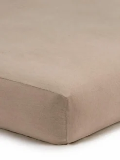 Grüne Erde Bettlaken & Leintücher|Bettlaken & Leintücher^Spannleintuch CALVIN, natur, 80 x 200 x 19/35 cm, 70 % Baumwolle/30 % Hanf, GOTS