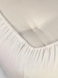 Grüne Erde Bettlaken & Leintücher|Bettlaken & Leintücher^Spannleintuch ILVA, natur hell, 90 x 200 x 19/22 cm, 100 % Baumwolle, Flanell, GOTS