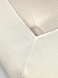 Grüne Erde Bettlaken & Leintücher|Bettlaken & Leintücher^Spannleintuch VALENTIN, weiß, 90 x 200 x 19 cm, 50 % Baumwolle/50 % Leinen, Halbleinen, GOTS