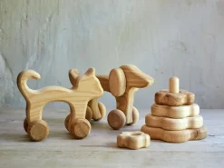 Kinder Grüne Erde Kuscheltiere & Spielzeug^Stapelturm Blume aus Eschenholz, 10 x 11 cm