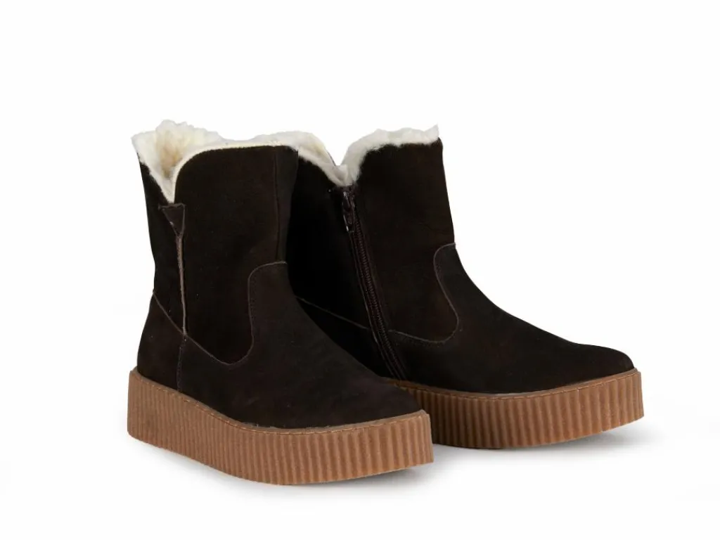 Grüne Erde Schuhe^Stiefelette mit Wollfutter, , 38