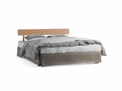 Grüne Erde Betten^Stoffhousse für Bettrahmen Jukai Pur, B = 140 cm, Baumwollstoff Ondula Taupe (140)