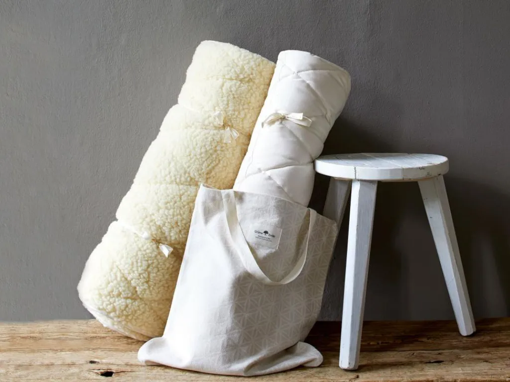 Grüne Erde Accessoires^Stofftragetasche Blume des Lebens, 45 x 43 cm, natur, 100 % Baumwolle, GOTS