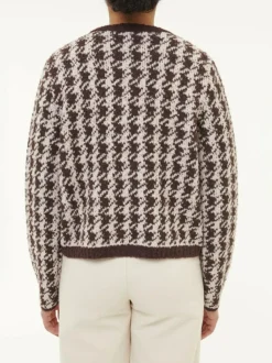 Grüne Erde Strickjacken^Strickjacke aus Alpakawolle, 09 hahnentritt chocolate, S