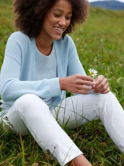 Grüne Erde Strickjacken^Strickjacke aus Bio-Baumwolle, 93 himmelblau, S, GOTS