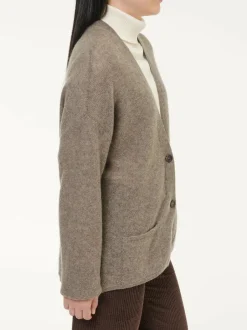 Grüne Erde Strickjacken^Strickjacke aus Yakwolle, 64 hasel melange, S