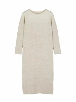 Grüne Erde Kleider & Overalls^Strickkleid aus Bio-Baumwolle und Wolle, 16 degradé sand/weiß, L, GOTS