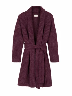 Grüne Erde Jacken & Mäntel|Strickjacken^Strickmantel aus Alpakawolle und Bio-Baumwolle, 07 aubergine melange, S