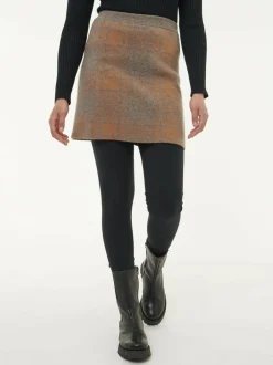 Grüne Erde Hosen, Jeans & Röcke^Strickrock aus Yakwolle und Kamelhaar, 70 yak jacquard/karo, S