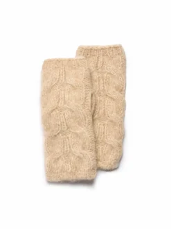 Grüne Erde Accessoires^Strickstulpen aus Alpakawolle und Bio-Baumwolle, 14 natur melange, one size