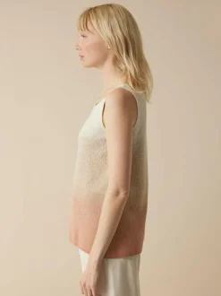 Grüne Erde Shirts^Stricktop aus Bio-Baumwolle und Leinen, 77 strick degradé, S, GOTS