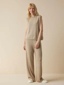 Grüne Erde Shirts^Stricktop aus Bio-Leinen und Wolle, 52 leinen melange, L, GOTS