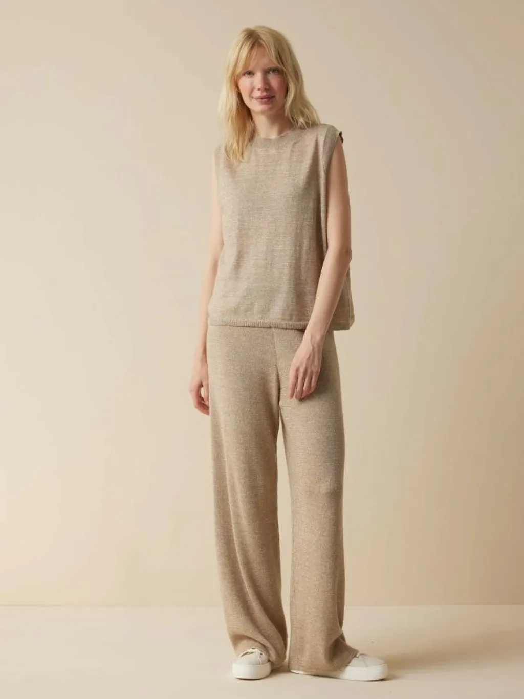 Grüne Erde Shirts^Stricktop aus Bio-Leinen und Wolle, 52 leinen melange, L, GOTS