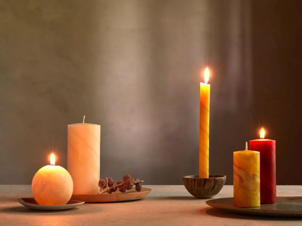 Grüne Erde Kerzen Und Duftkerzen^Stumpenkerze aus Bienenwachs, , Höhe 15 cm, ø 7 cm, Bienenwachs, 1 Stk.