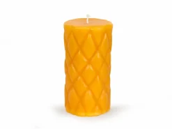 Grüne Erde Weihnachtliches Dekorieren|Kerzen Und Duftkerzen^Stumpenkerze Relief aus Bienenwachs, , Höhe 15 cm, ø 8 cm