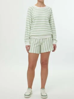 Grüne Erde Shirts|Pullover^Sweater aus Bio Baumwolle, 51 pastellgrün/weiss ringel, S, GOTS