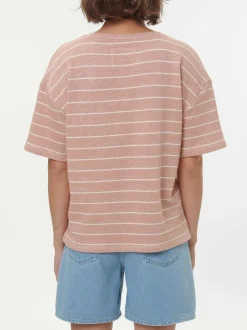 Grüne Erde Shirts^Sweatshirt aus Bio Baumwolle, 85 camelie/offwhite, S, GOTS