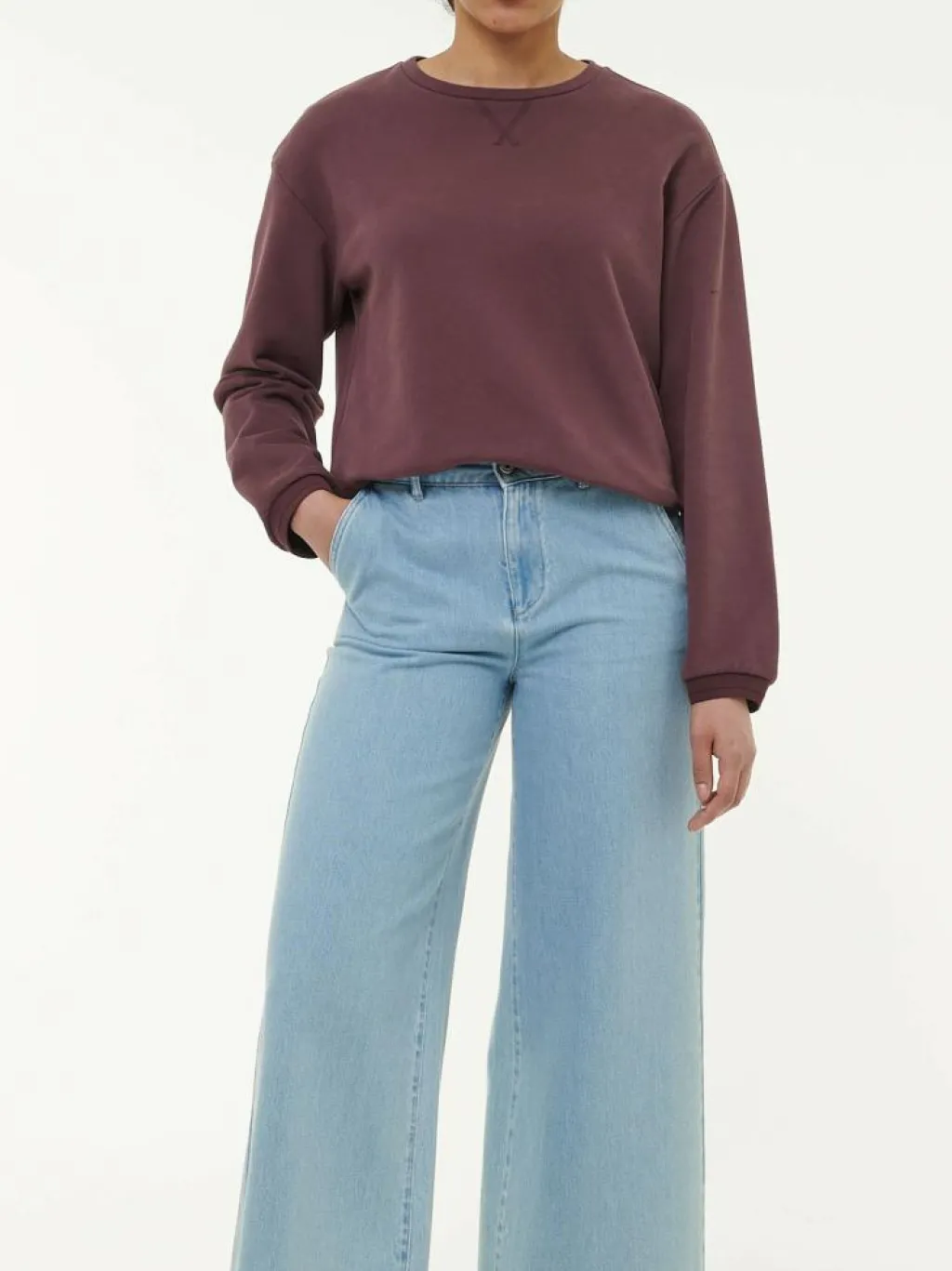 Grüne Erde Essentials|Shirts^Sweatshirt aus Bio-Baumwolle, 03 merlot, 38, GOTS