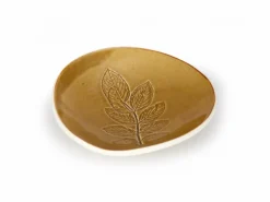 Grüne Erde Geschirr|Wohndekoration^Teller aus Porzellan mit Rosenblatt, schilf, ø 12 cm