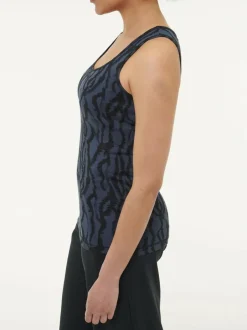 Grüne Erde Shirts|Yoga & Loungewear^Top aus Bio Baumwolle, 82 print mitternachtblau, 38, GOTS